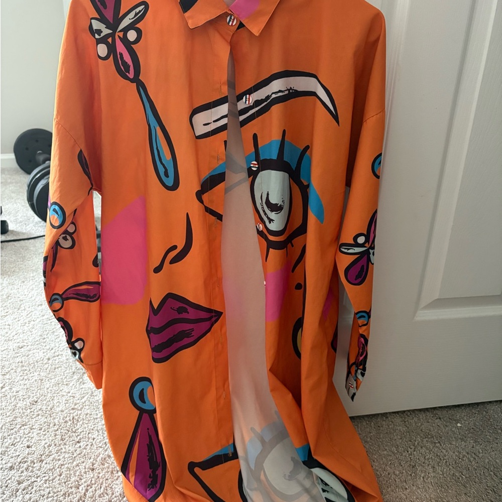 Orange Graphic Men's Shirt
